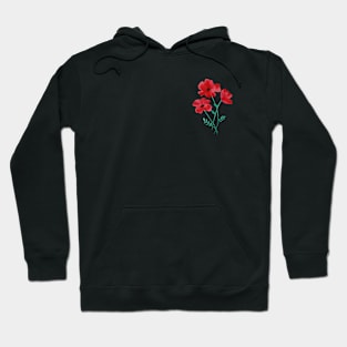 Red Poppy Watercolour Hoodie